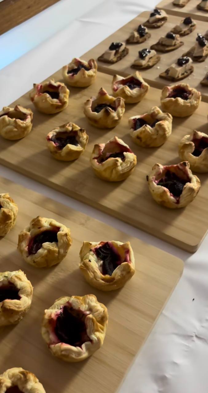 Canapés prepared for the Bicycle London event