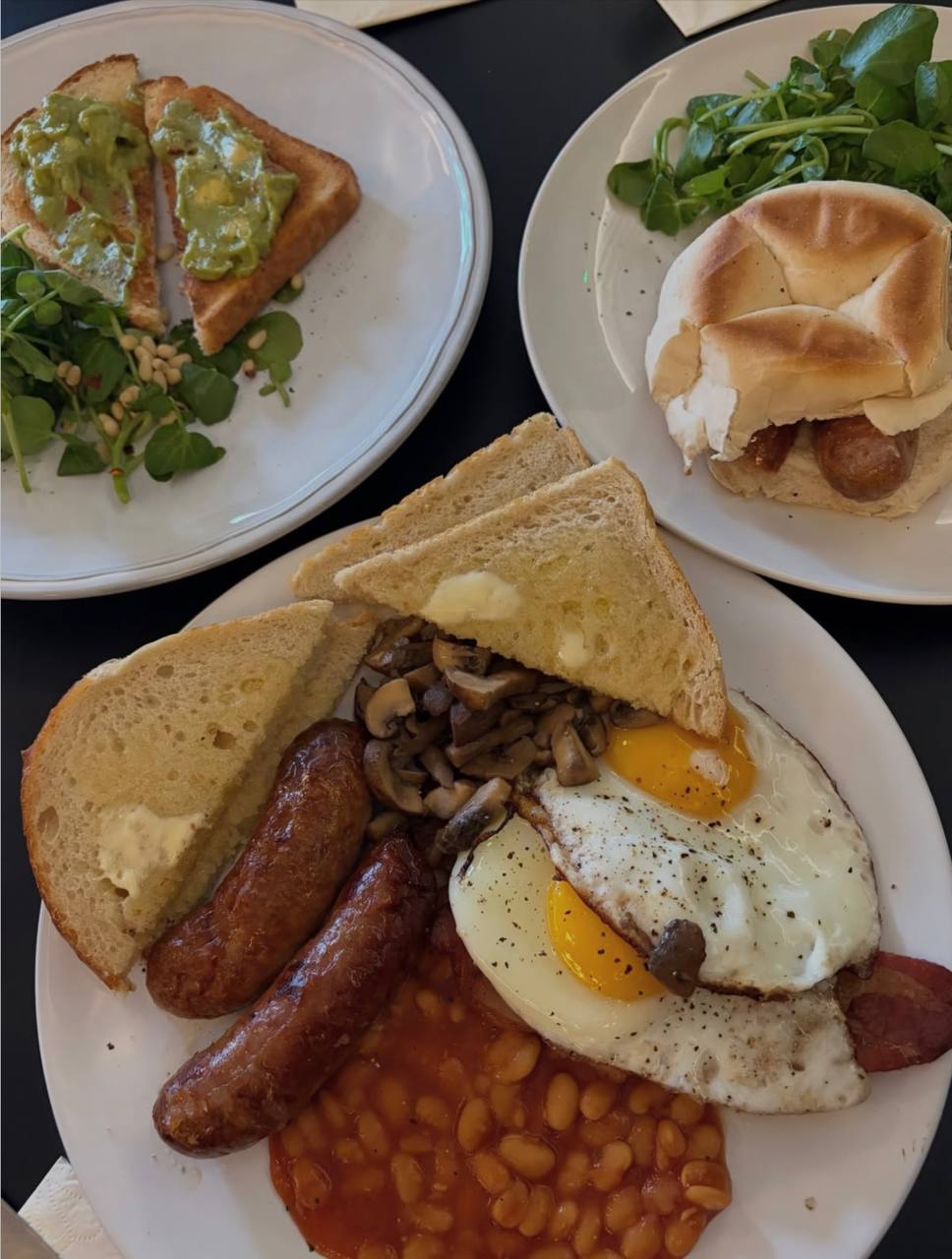 Full English breakfast spread